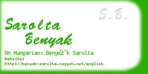 sarolta benyak business card